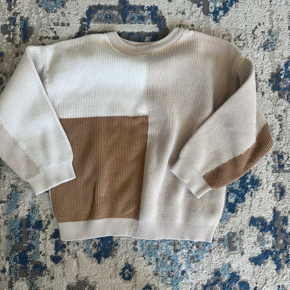 Zara Kids Cream and Tan Sweater